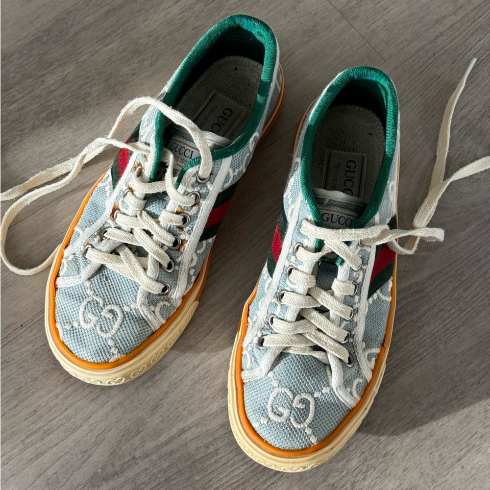 Gucci Green and Orange Sneakers Distinctive Design